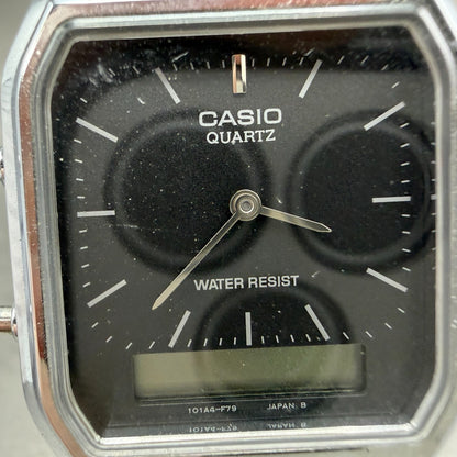Casio AQ-230 Watch Men 30mm Black Dial Steel Alarm Chrono Analog Digital PARTS2