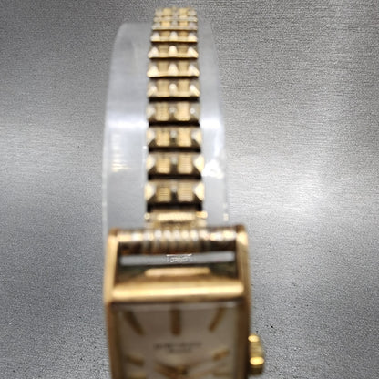 Seiko Venus Special Tank Watch Women 16mm Silver Dial 14K Gold Filled Manual Run4