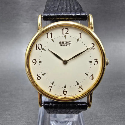 Seiko Watch Men 32mm Cream Dial Gold Tone Round 5Y30-7009 PARTS Vintage0