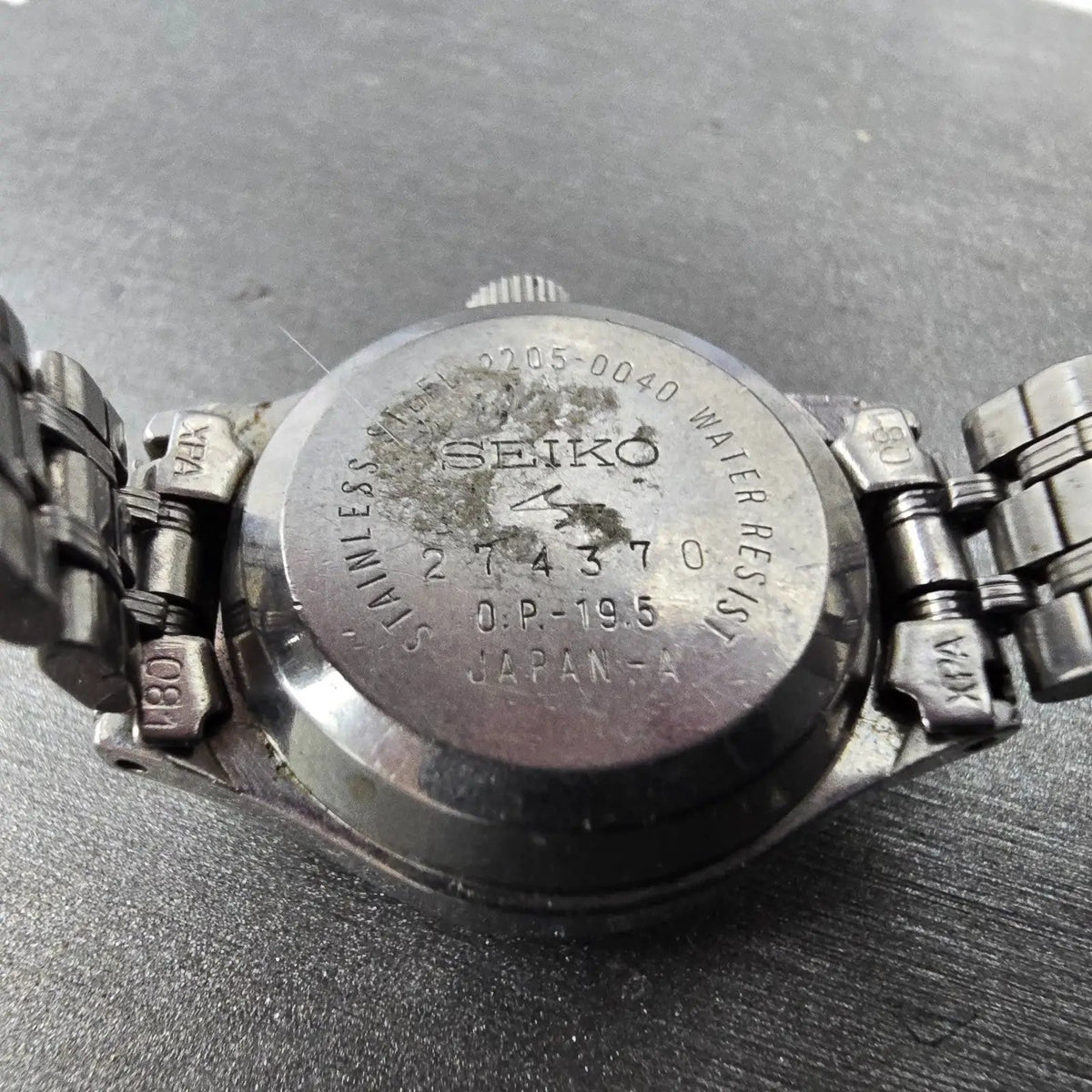 Seiko Automatic Watch Women 22mm White Dial Steel Date 2205-0040 PARTS VTG10