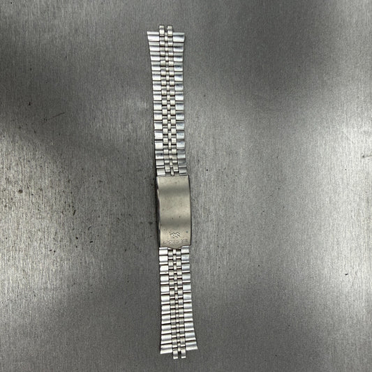 Seiko SQ Bracelet 20mm Stainless Steel Silver Tone Tri Folding Clasp VTG Japan0