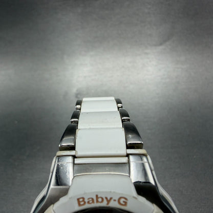 Casio Baby-G Watch Women 38mm White Dial Silver Tone Analog Digital Solar ABC4