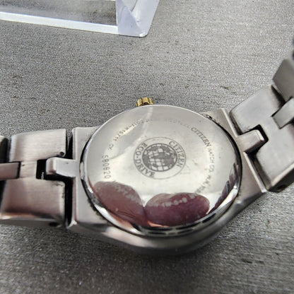 Citizen EcoDrive Watch Women 24mm Blue Dial Two Tone Date E011K15711 Runs9
