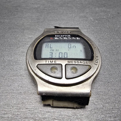 Seiko Receptor Watch Men 38mm Black Dial Steel Daydate READ! MA52-4A00 New Batt12