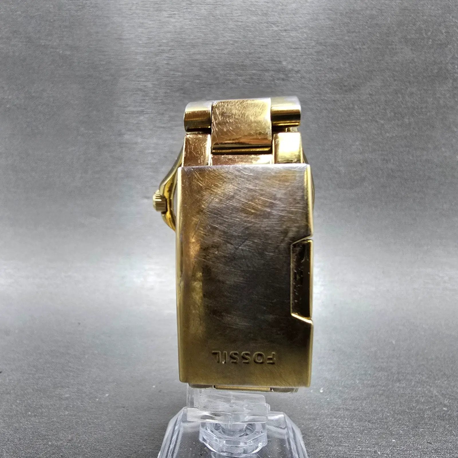 Fossil Cecile Watch Women 40mm Cream Dial Gold Tone Daydate AM4510 New Battery J8