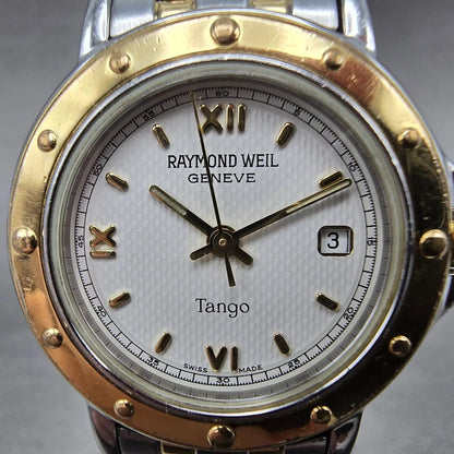 Raymond Weil Tango Watch Women 28mm White Dial Two Tone Date Round 5360 New BatJ1
