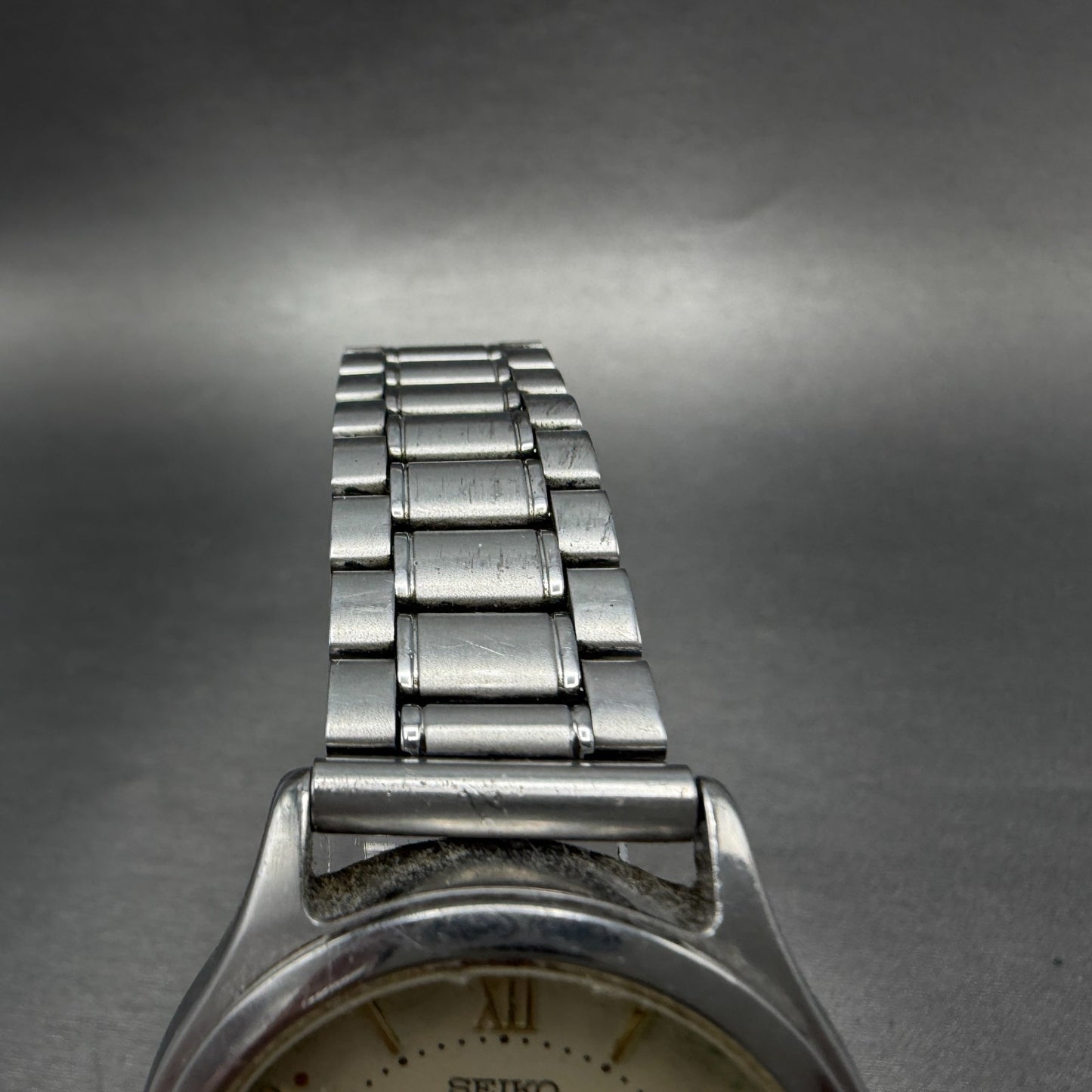 Seiko Spirit Watch Men 34mm Cream Dial Silver Tone Date 7n42-6110 New Battery G55