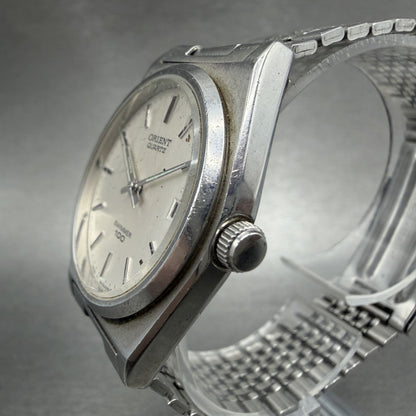Orient Swimmer Watch Men 32mm Silver Dial Silver Tone Date Round New Battery2