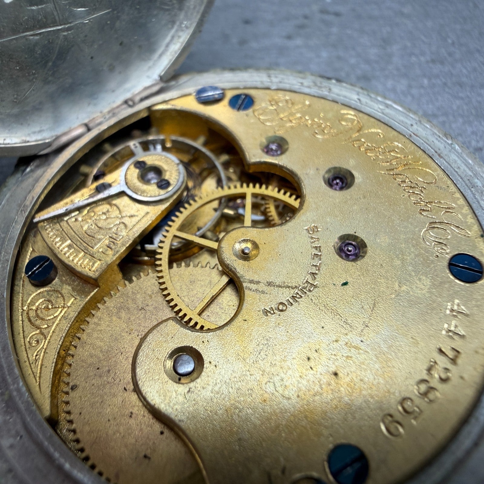 Elgin Pocket Watch 41.5mm White Dial Silver Tone Grade 94 Round Manual Wind PART14