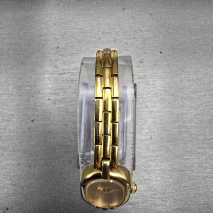 Seiko Watch Women 14mm Gold Dial Gold Tone Oval 1F20-5A49 New Battery Vintage4