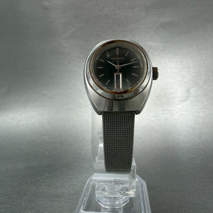 Seiko Automatic Watch Women 24mm Green Dial Silver Tone Daydate 2706-7040 Runs5