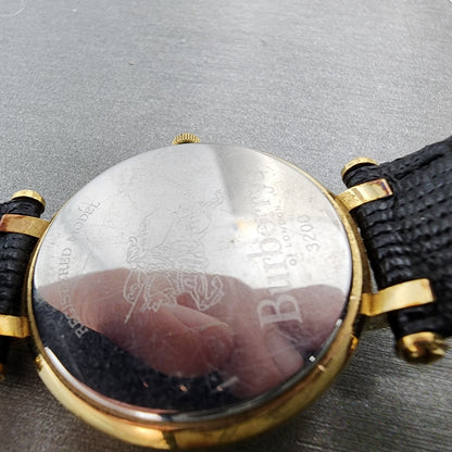 Burberry Watch Men 32mm Black Dial Gold Tone Round 3200 PARTS10