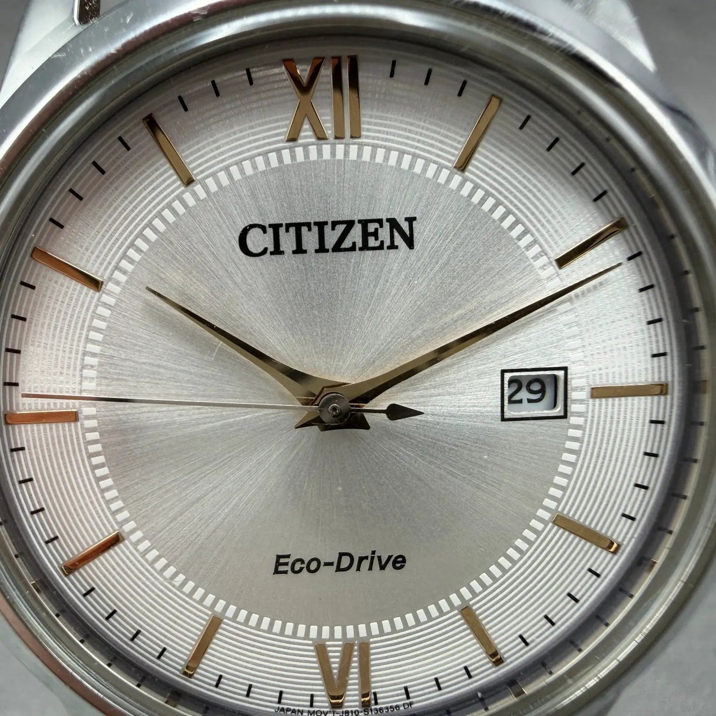 Citizen Eco-Drive Watch Men 40mm Silver Dial Silver Tone Date AW1236-03A Runs3