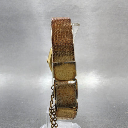 Seiko Watch Women 21mm Champagne Dial Gold Tone Rectangle 433210 New Battery7