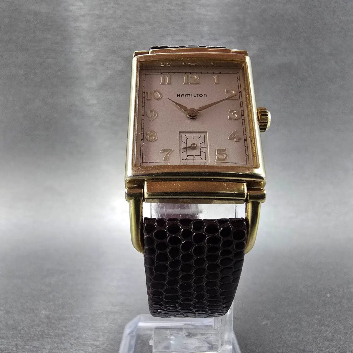 Hamilton Wilshire Watch Men 22mm Silver Dial Gold Registered Edition  PARTS6