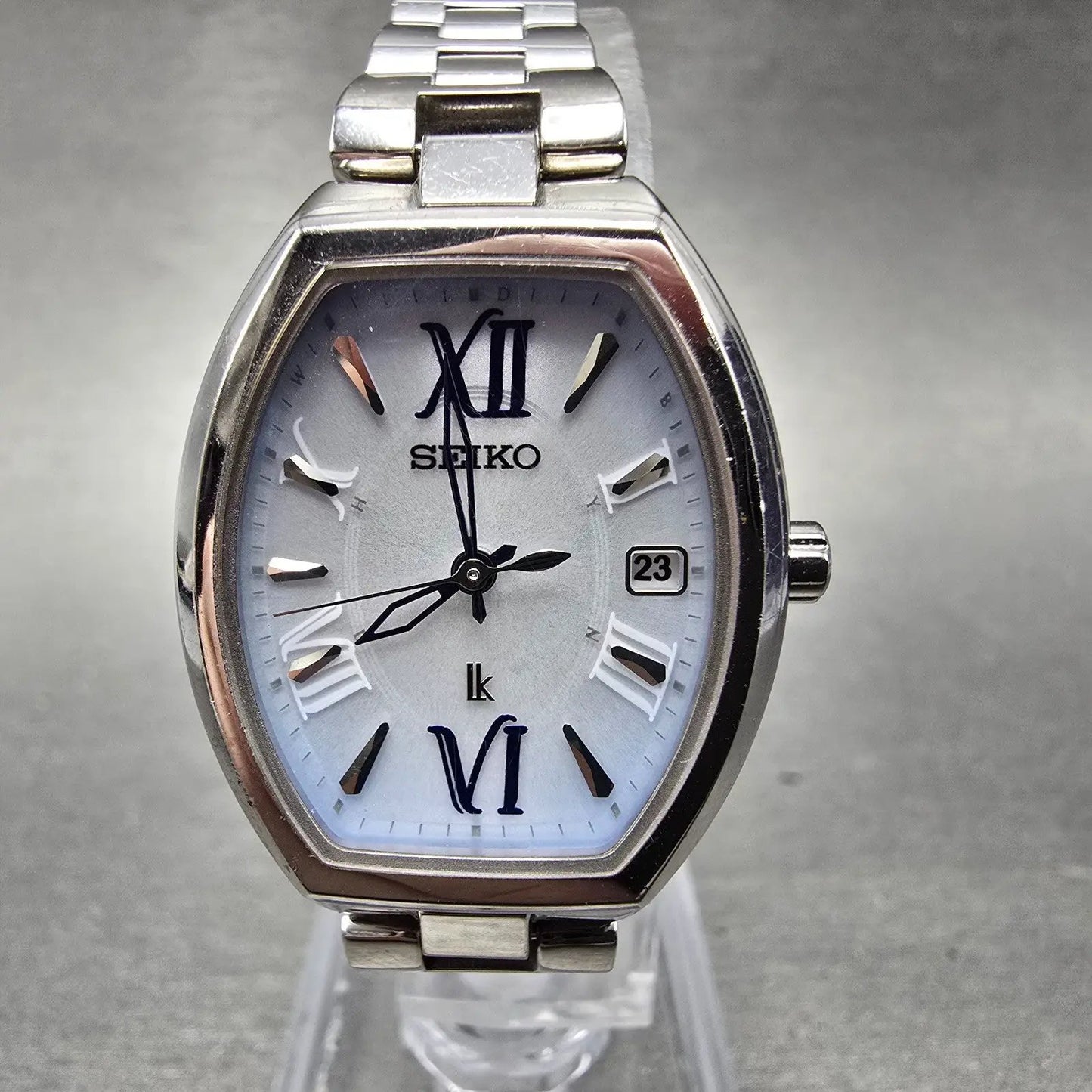 Seiko Lukia Atomic Solar Watch Women 26mm White Dial Silver Tone 1B22-0BY0 PARTS0