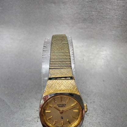 Citizen CQ Watch Women 18mm Cream Dial Gold Tone Round 4832779 New Battery5