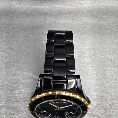 Michael Kors Madison Watch Men 42mm Black Dial Black Date MK-5173 New Battery4