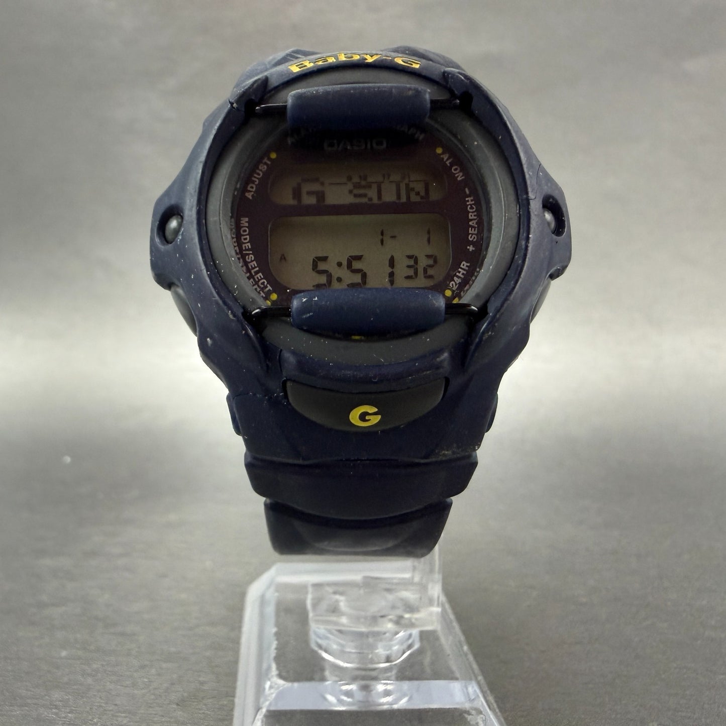 Casio Baby-G Watch 43mm Blue Digital Alarm Chrono Round BG-151 New battery5
