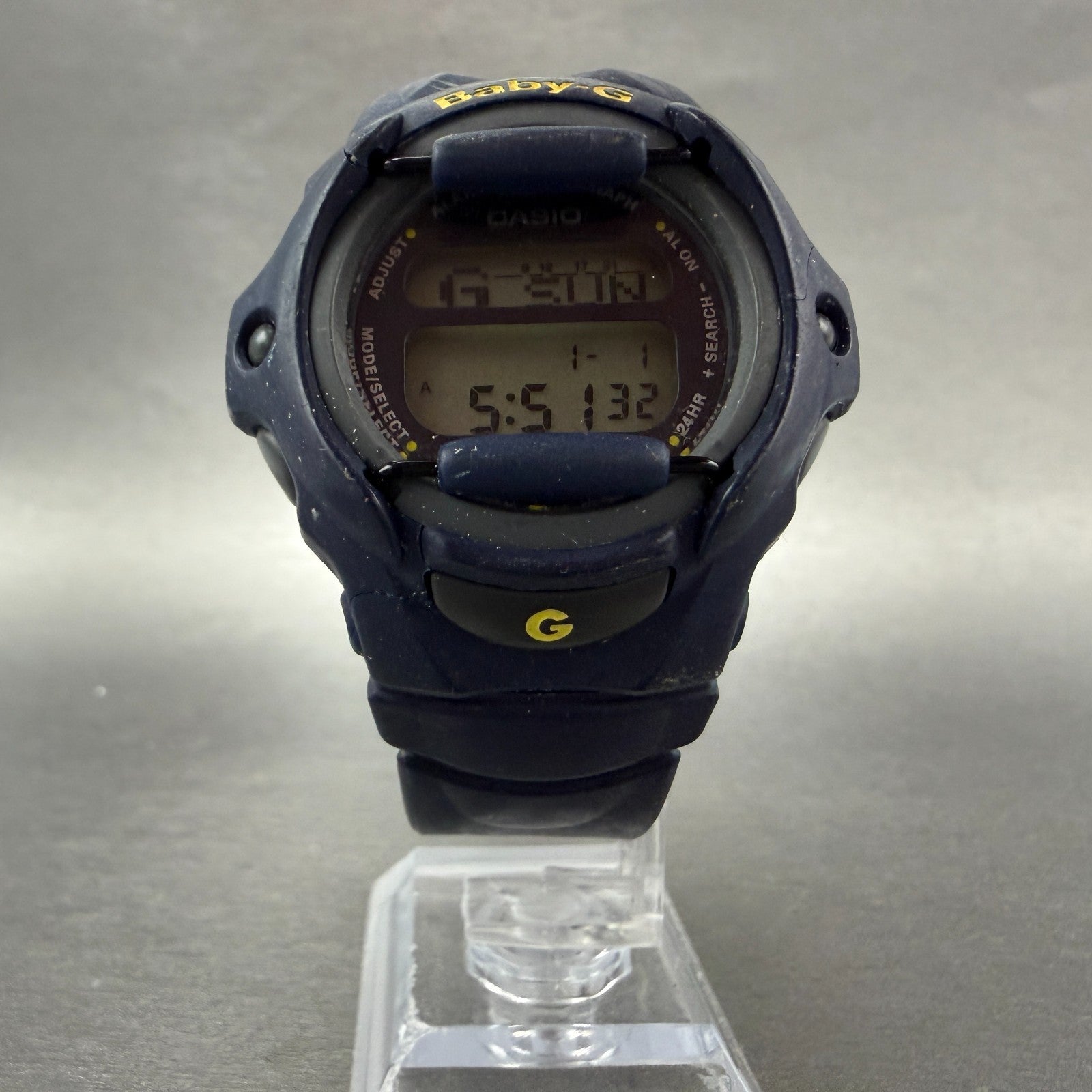 Casio Baby-G Watch 43mm Blue Digital Alarm Chrono Round BG-151 New battery5
