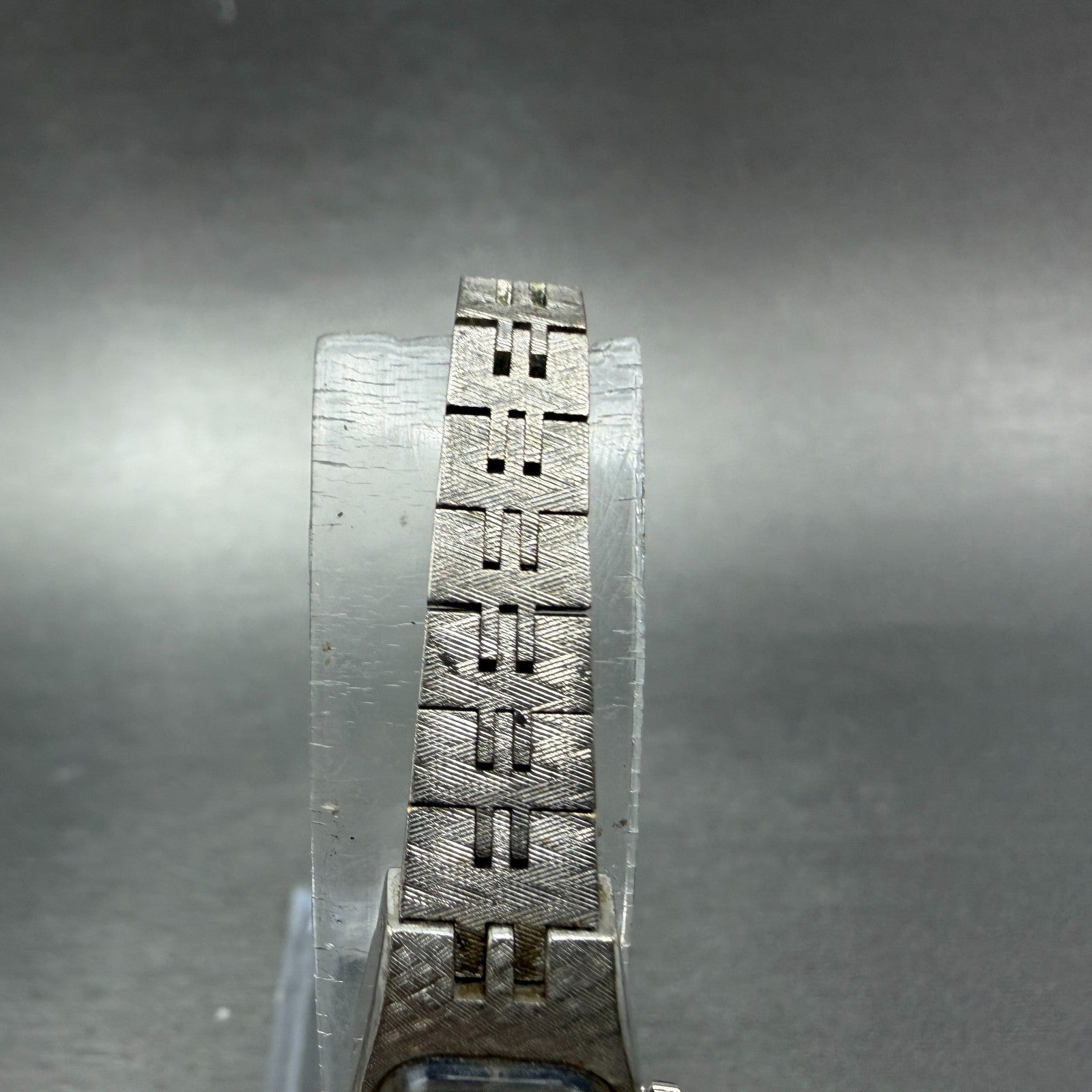 Seiko Watch Women 14mm Blue Dial Silver Tone Rectangle 1520-3629 Manual Runs JH74