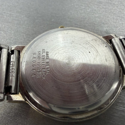 Seiko Watch Men 33mm Gray Dial Two Tone Round Vintage 5Y30-7019 New Battery9