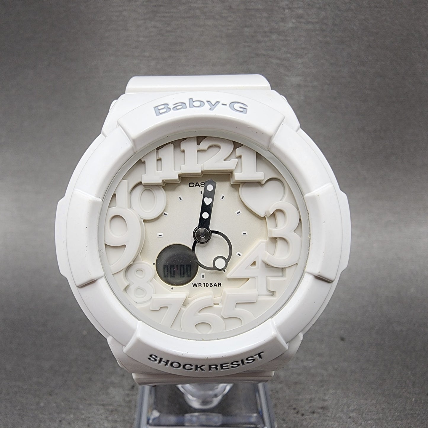 Casio BabyG BGA131 Watch Women 43mm White Tone Analog Digital New Battery0