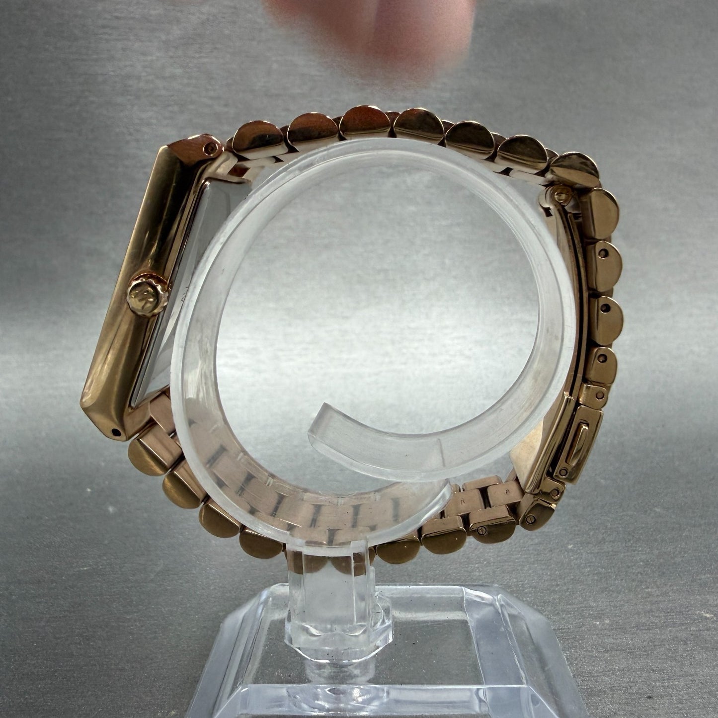 Michael Kors Nash Tank Watch Women 26mm Rose Dial Rose Gold Tone MK-3287 New Bat6