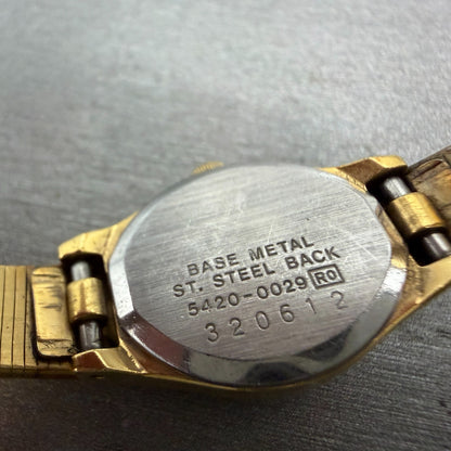 Seiko Watch Women 16mm Champagne Dial Gold Tone Round 5420-0029 New Battery VTG9