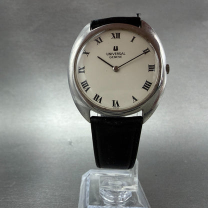 Universal Geneve Watch Men 35mm White Dial Steel Manual Wind 842111 Runs5