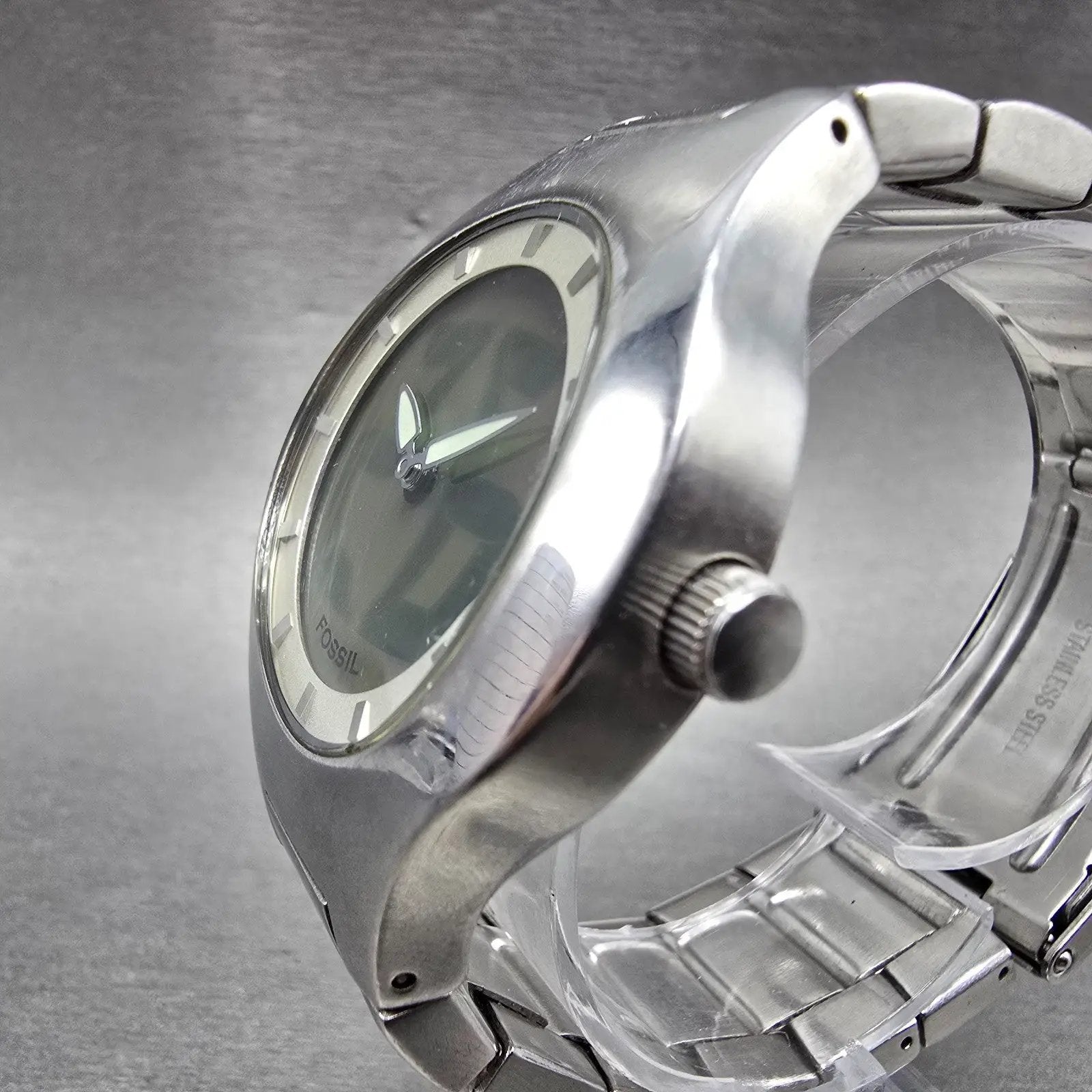 Fossil Big Tic Watch Men 39mm Silver Dial Silver Tone Round JR-7948 New Battery2
