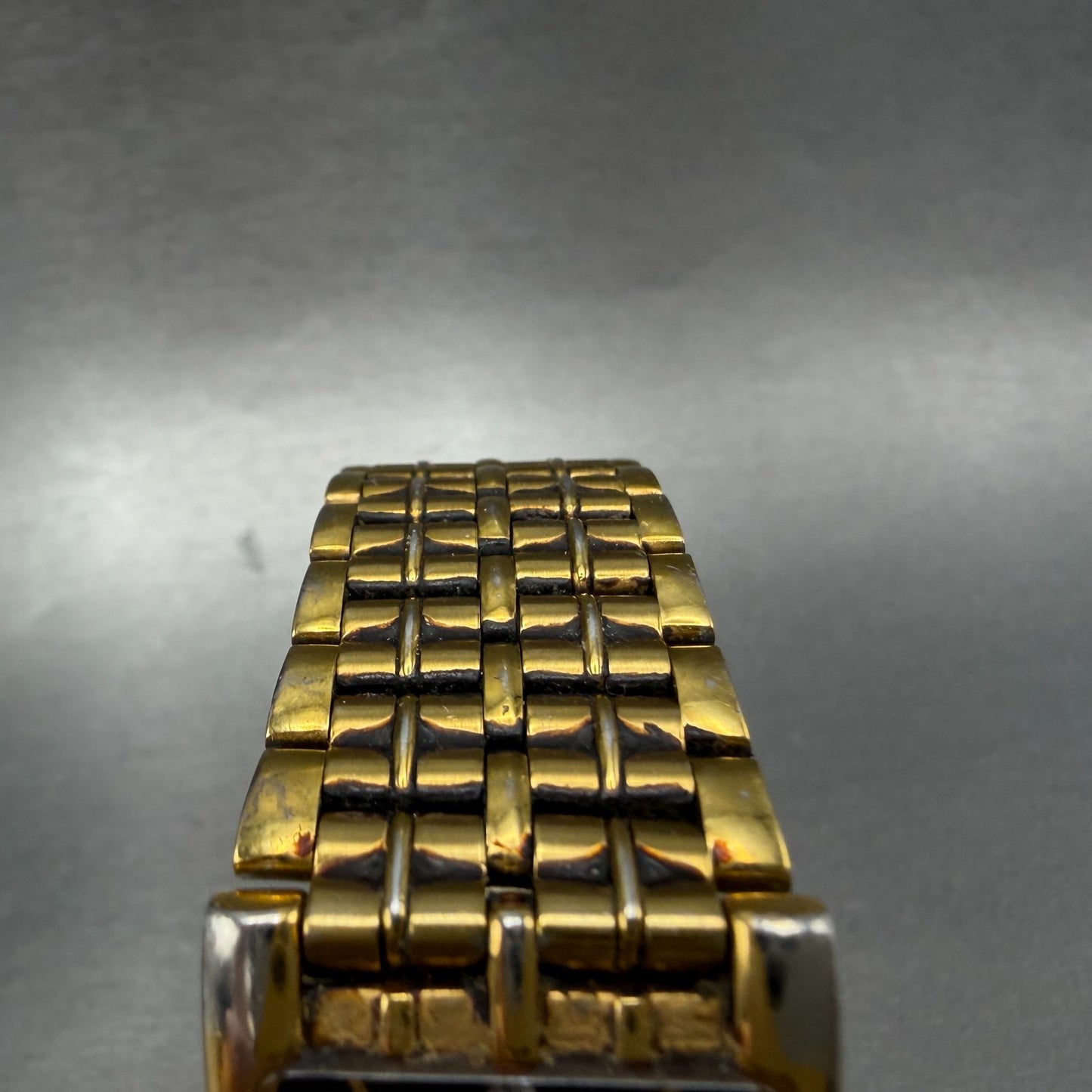 Bulova Tank Watch Men 24mm Black Dial Gold Tone Rectangle 97D11 New Battery VTG4