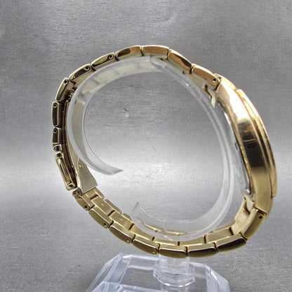 Seiko Watch Men 38mm Brown Dial Gold Tone Date Round 7N42-0BC0 PARTS Vintage9