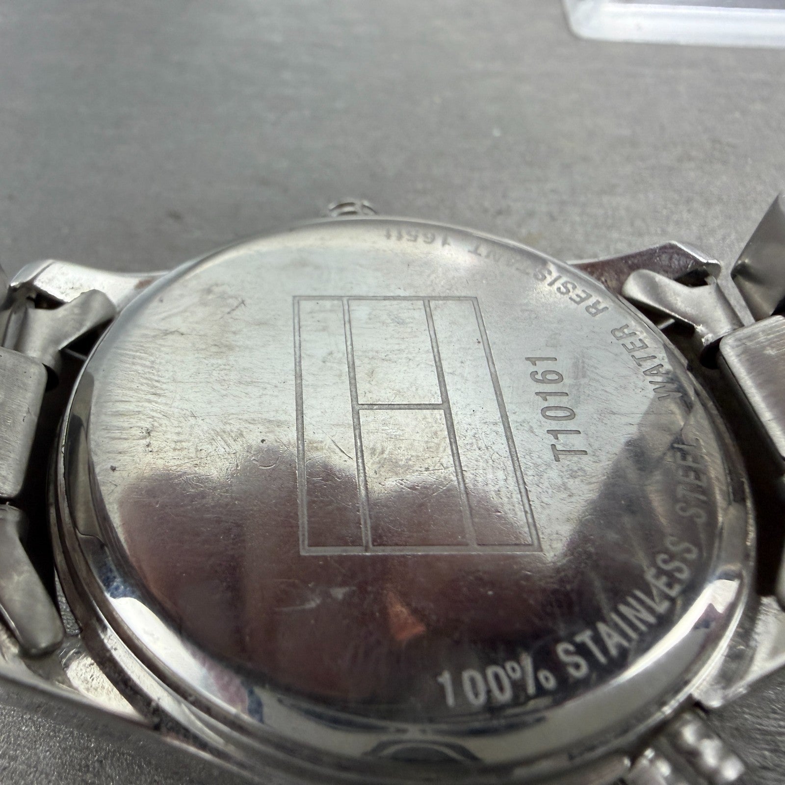 Tommy Hilfiger Watch Men 41mm Black Dial Steel Daydate Round T10161 New battery9