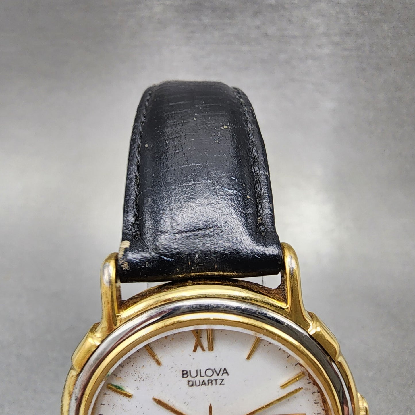 Bulova Watch Men 35mm White Dial Gold Tone Daydate Round 98C01 VTG New Battery4