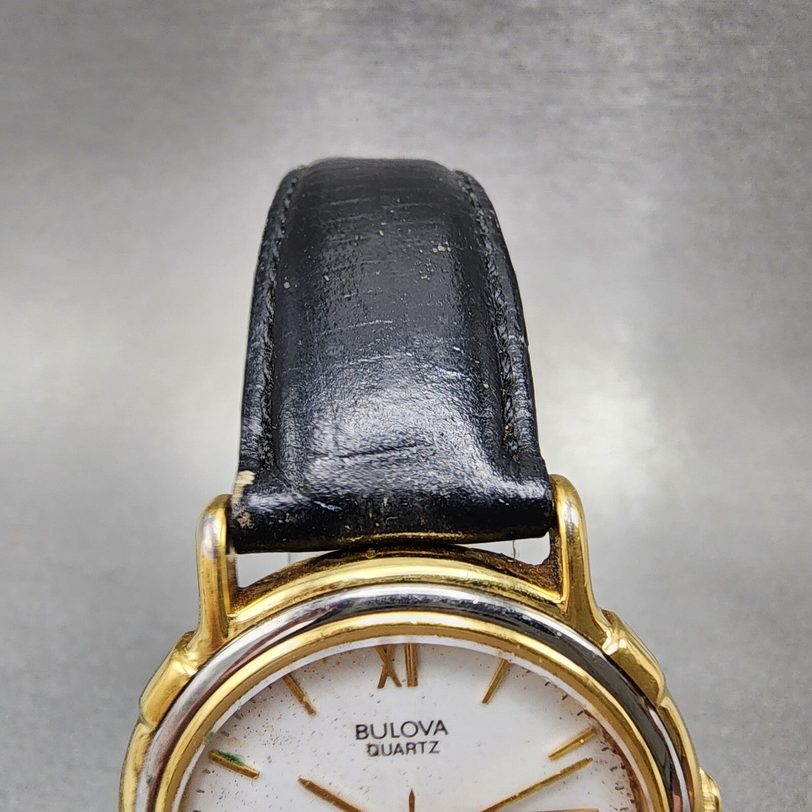 Bulova Watch Men 35mm White Dial Gold Tone Daydate Round 98C01 VTG New Battery4