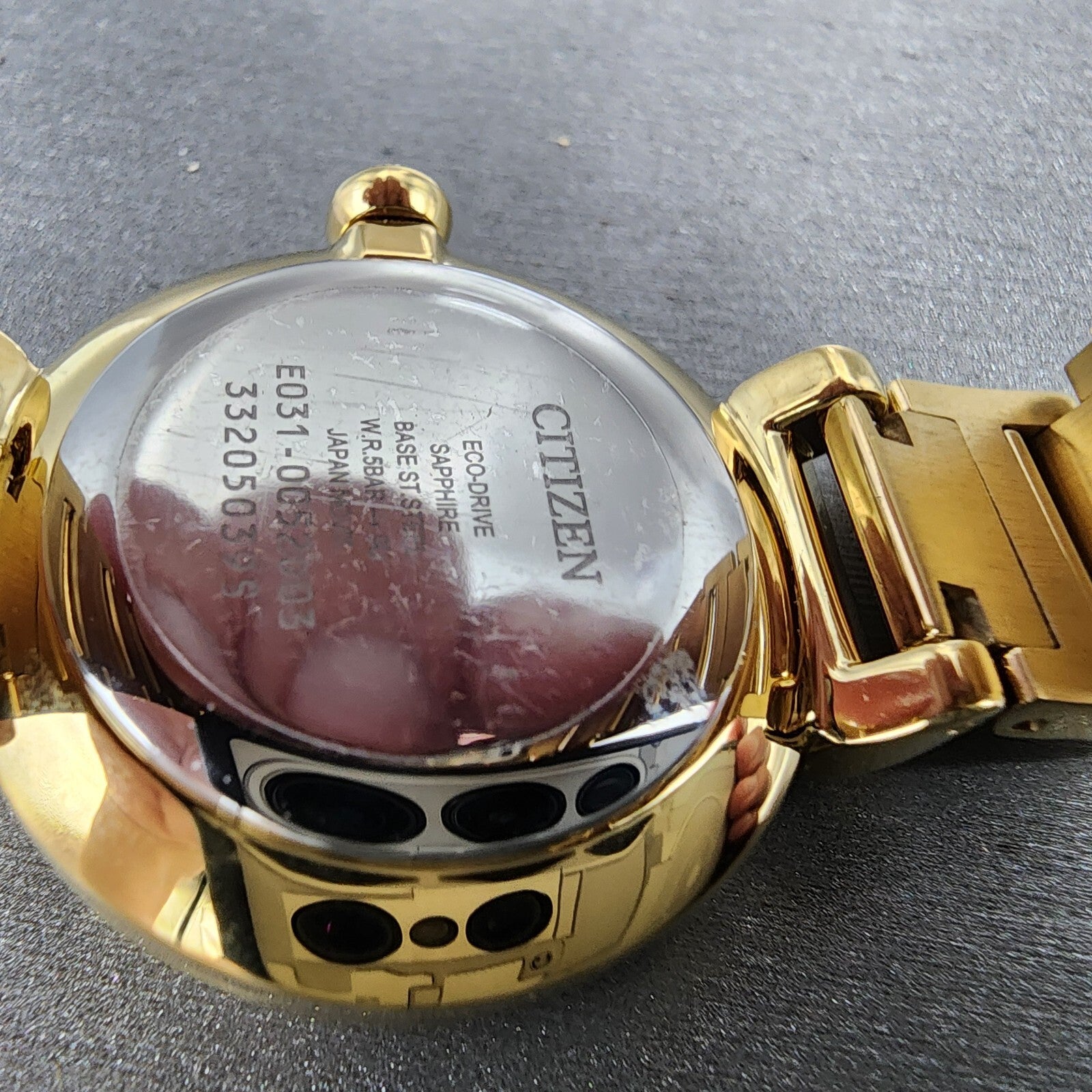 Citizen EcoDrive L Mae Watch Women 29mm MOP Dial Gold Tone Round EM106257D A129