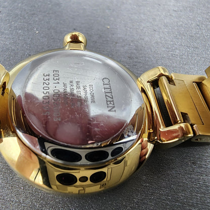 Citizen EcoDrive L Mae Watch Women 29mm MOP Dial Gold Tone Round EM106257D A129