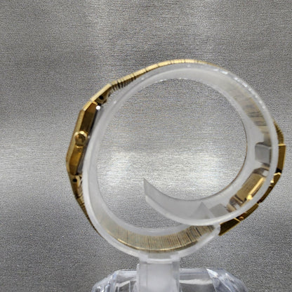 Seiko Tank Watch Women 12mm Champagne Dial Gold Tone 2e20-5029 New Battery