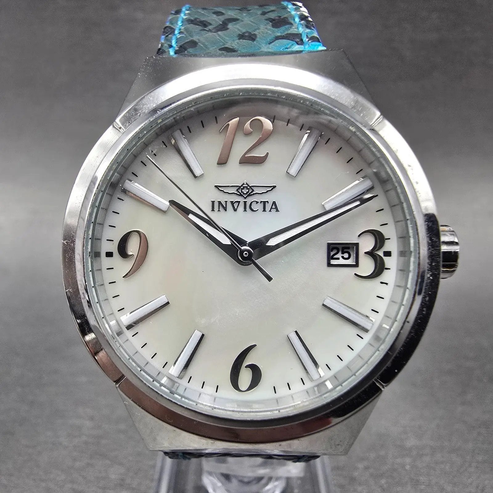 Invicta Angel Watch Women 36mm MOP Dial Silver Tone Date 17303 New Battery0