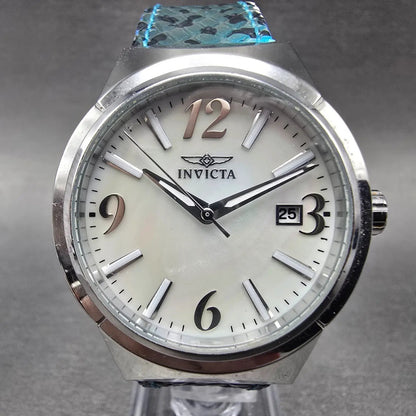 Invicta Angel Watch Women 36mm MOP Dial Silver Tone Date 17303 New Battery0