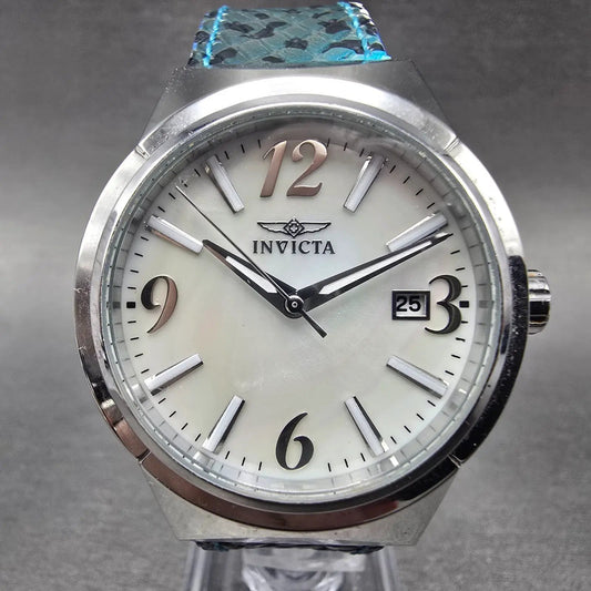 Invicta Angel Watch Women 36mm MOP Dial Silver Tone Date 17303 New Battery0
