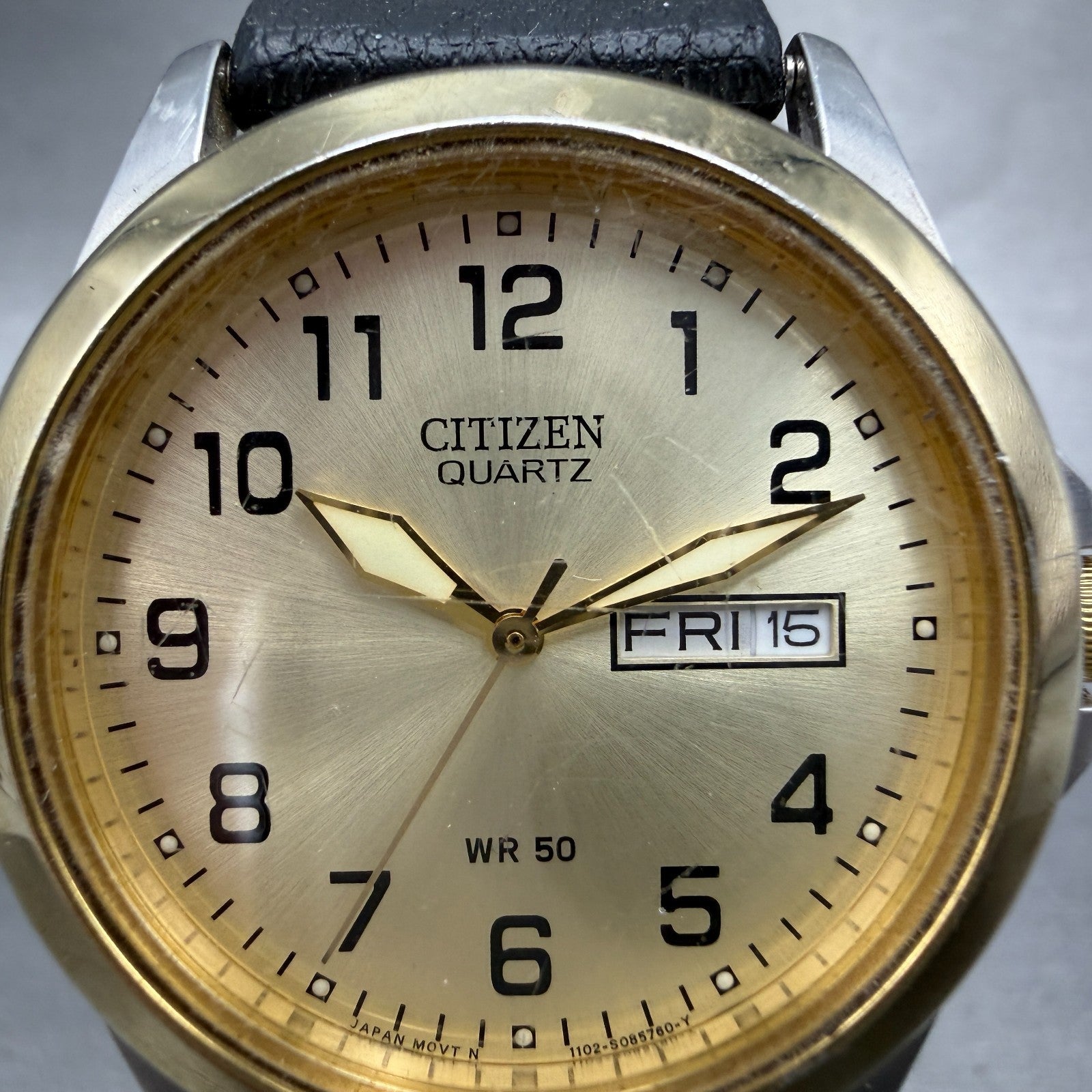 Citizen Watch Men 36mm Champagne Dial Two Tone Daydate 1102-S056039 New Battery1