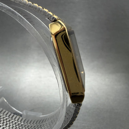 Seiko Tank Watch Women 19mm Black Dial Gold Tone 2Y015D1H New Batt NOS W/Box3