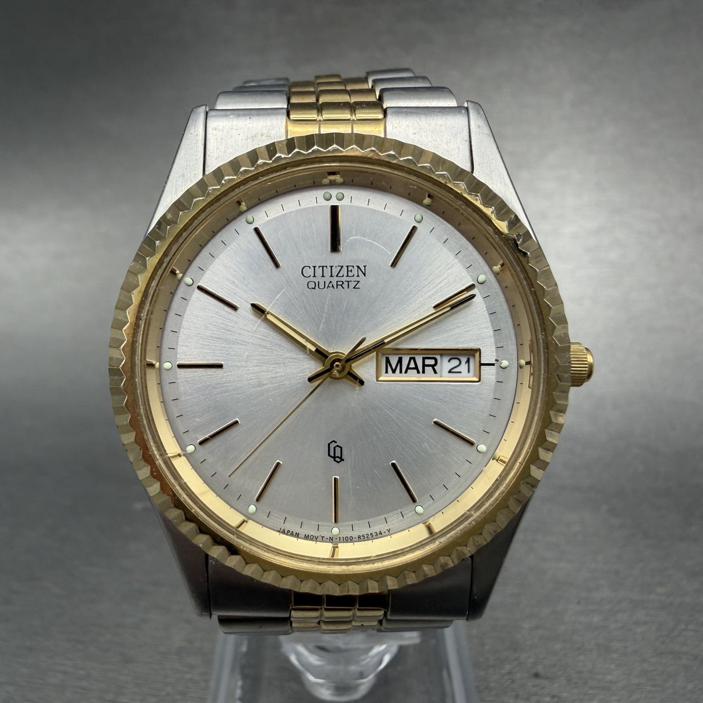 Citizen CQ President Watch Men 36mm Silver Dial Two Tone Daydate Round New batt0