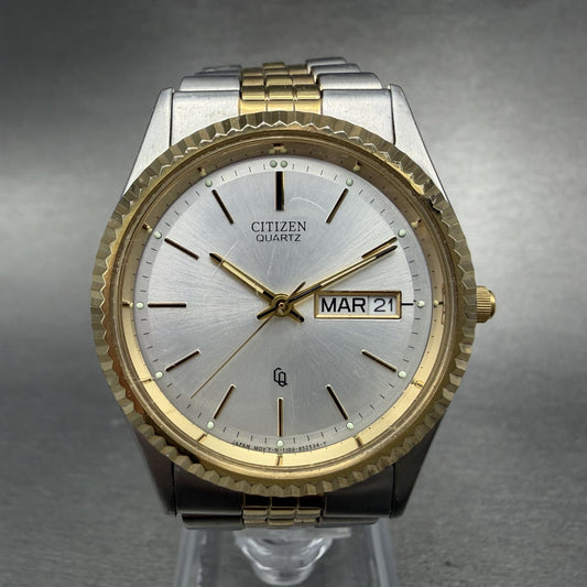 Citizen CQ President Watch Men 36mm Silver Dial Two Tone Daydate Round New batt0