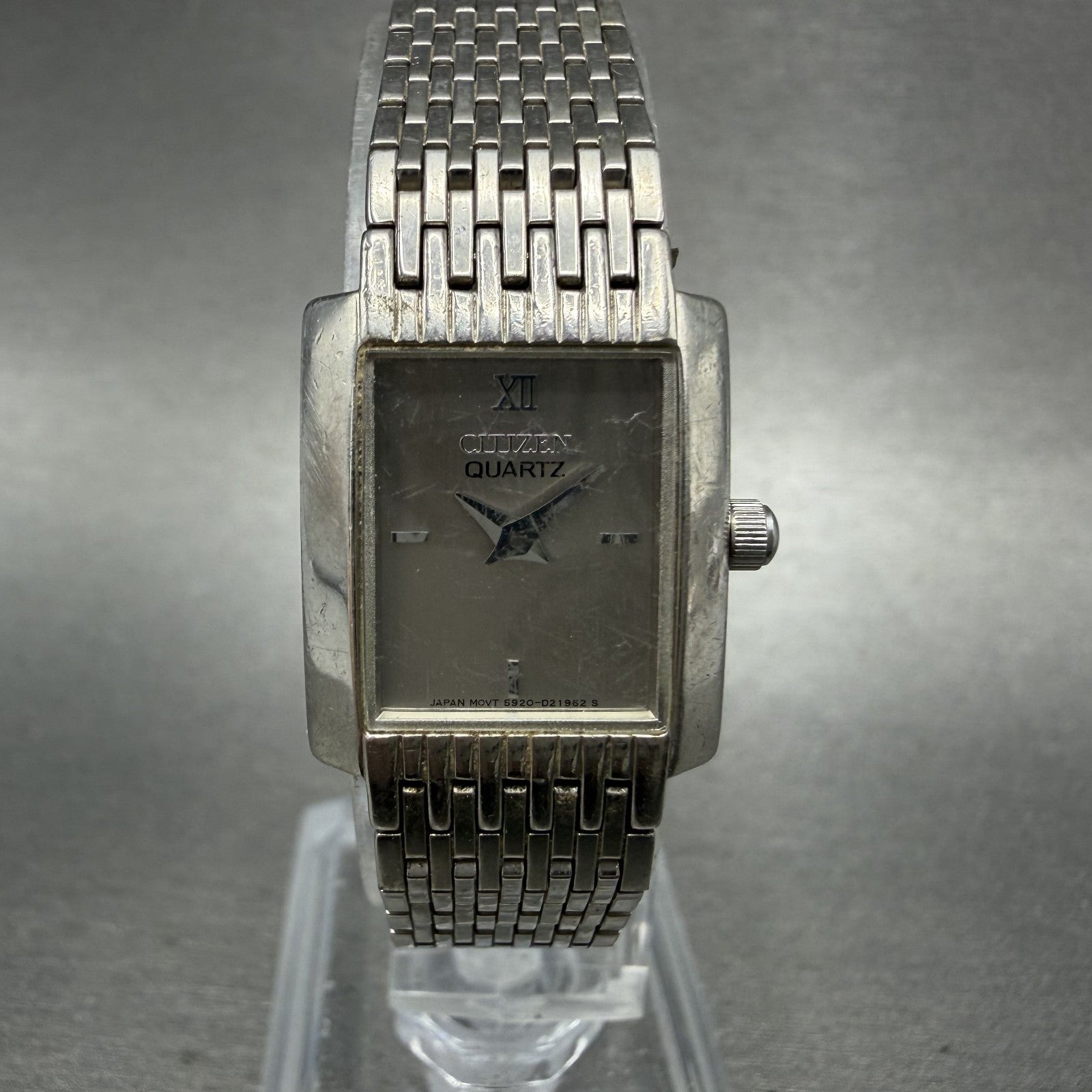 Citizen Tank Watch Women 17mm Silver Dial Silver Tone 5920S98624 New Battery0