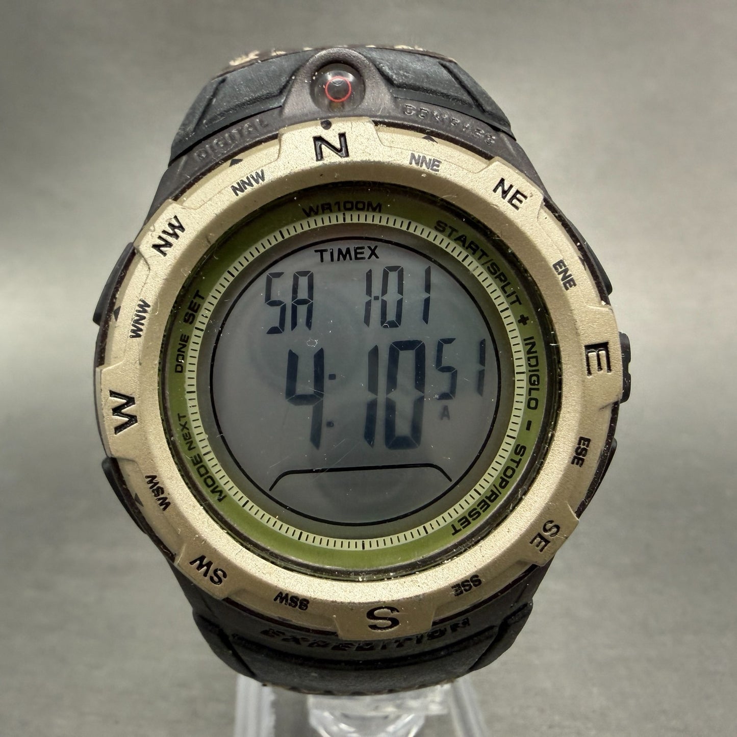 Timex Expedition Watch Men 44mm Digital Compass Alarm Brown Black New Battery0