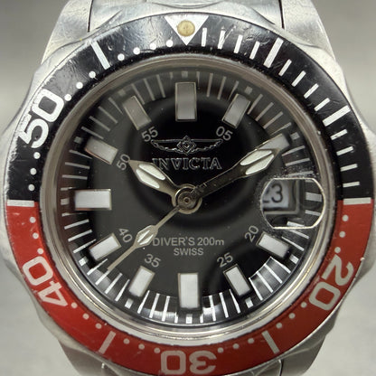 Invicta Dive Watch Women 27mm White Dial Steel Date Coke 7061 Round New Batt1