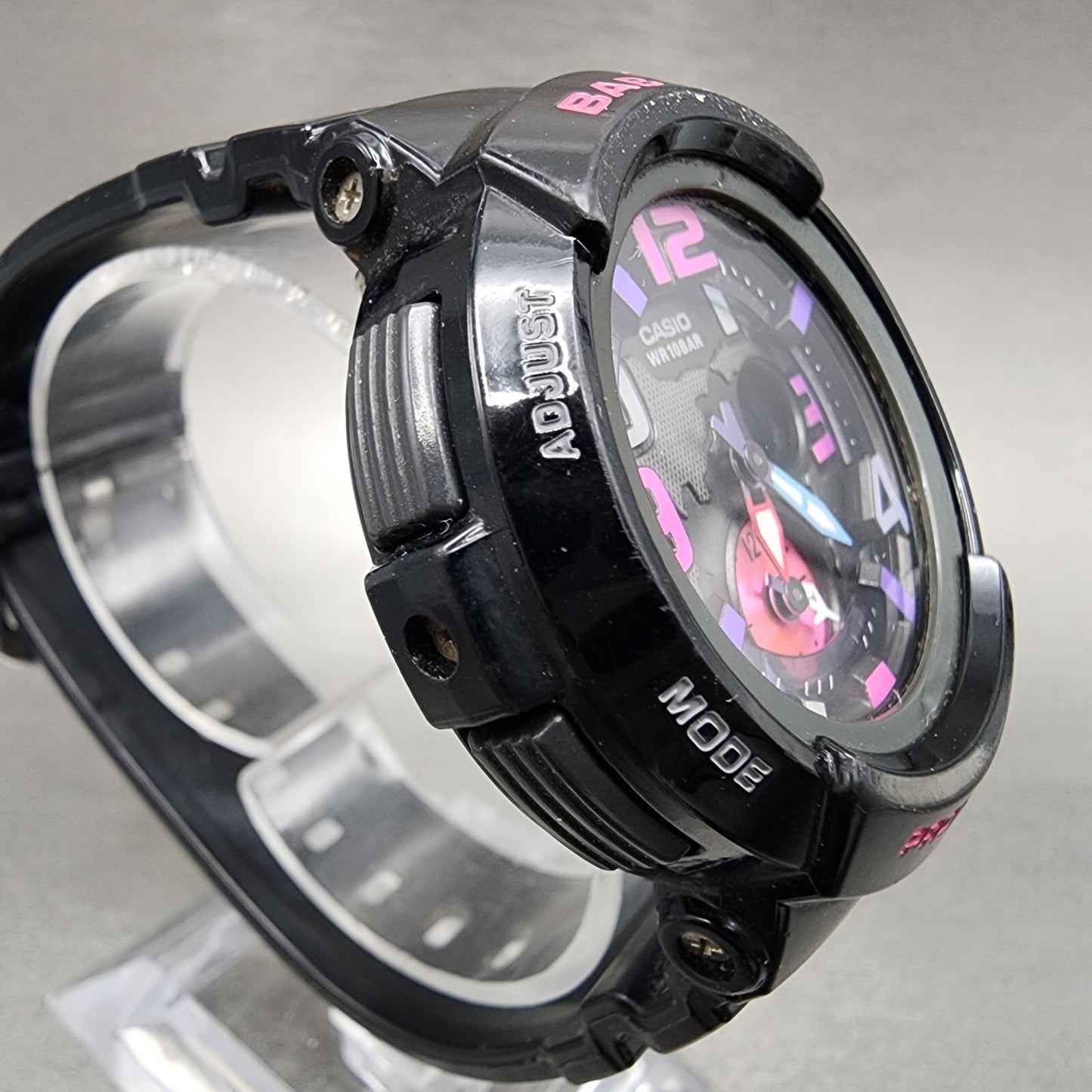 Casio babyG Watch Women 44mm Black Dial Black Tone Round BGA190 New Battery3